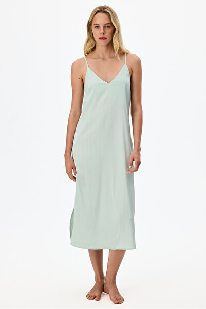 Penti Mint Aurora Satin Floral Nightgown