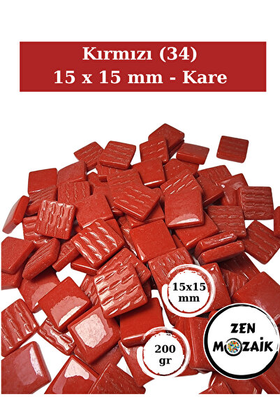 Zen Mozaik Sanatsal Mozaik Çalışmalarınız için 15 x15 mm - Kare Cam Mozaik Taşı