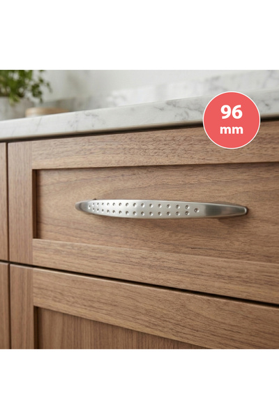 EYM Noktalı 96 mm Saten Mobilya Dolap Kulp