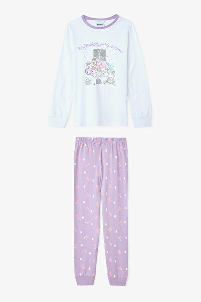 Penti Lila Kız Çocuk Kuromi Friends Uzun Kollu Pamuklu Pijama Takımı