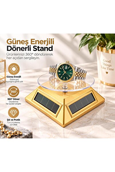 STAND MARKET Güneş Enerjili Dönerli Stand Gold