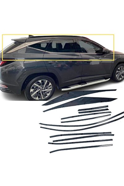 autogp Hyundai tucson cam çerçevesi kenar çıtası krom tamtur 2021+ 10 parça