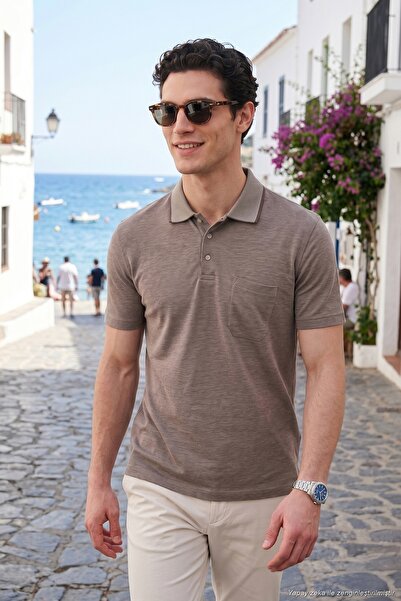 Buratti Pamuklu Regular Fit Göğüs Cepli Düğmeli Polo T Shirt Erkek POLO T SHİ...