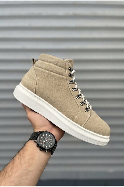 Zerenyus Zrj206 premium high quality lace-up cream suede men's sports boots