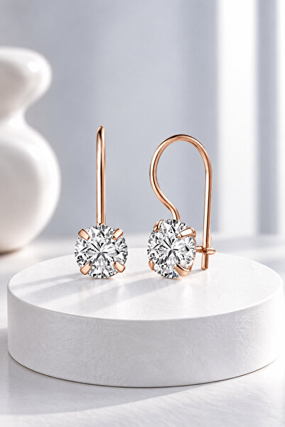 jelux silver Gümüş 925 Ayar 6 Mm Premium Star Kesim Zirkon Taşlı Mengeçli Ros...
