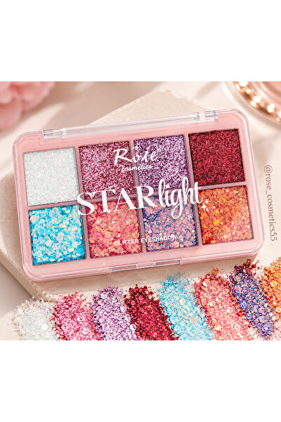 Rose COSMETİCS GLİTTER 8'Lİ FAR PALETİ YÜZ VE VUCUT SİMİ IŞILTI