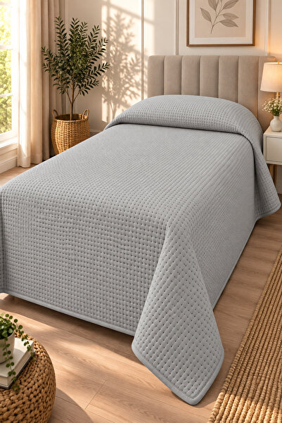 Çeyiz Diyarı Jülide Tek Kişilik Tek Pike 160x220 cm Gri