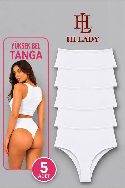 Hilady Kadın Tanga, Yüksek Bel Tanga 5'li Paket, String Tanga Külot, Pamuklu ...