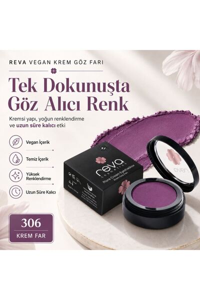 REVA Vegan Krem Göz Farı - No. 306 | Temiz Içerik, Uzun Süre Kalıcı & Mono Cr...