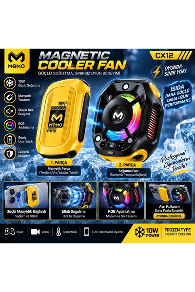 ROHS MEMO MAGNETIC COOLER FAN CX12 MIKNATISLI TELEFON SOGUTUCU 10W