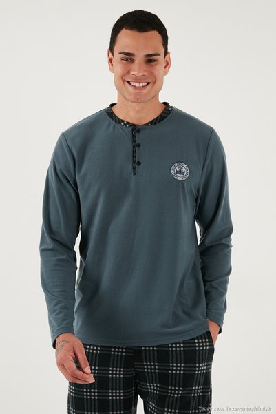 Buratti Ekoseli Yumuşak Dokulu Regular Fit Uzun Kollu Pijama Takımı Erkek PİJAMA TAKIMI 609611030