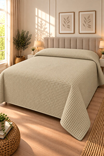 Çeyiz Diyarı Jülide Double Single Pike 200X220 cm Beige