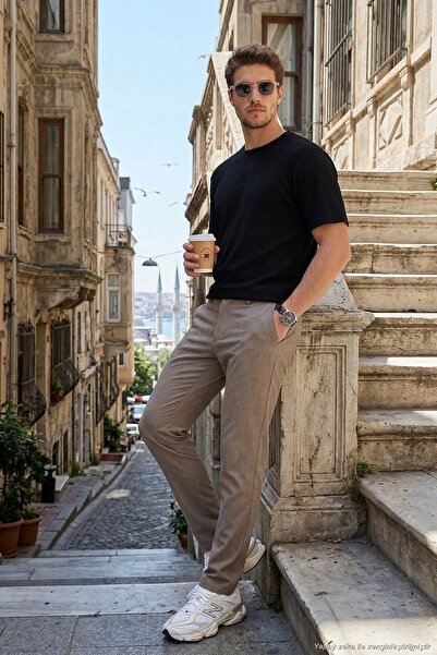 Buratti Slim Fit Normal Waist Tapered Leg Trousers Men's Pants 6843649