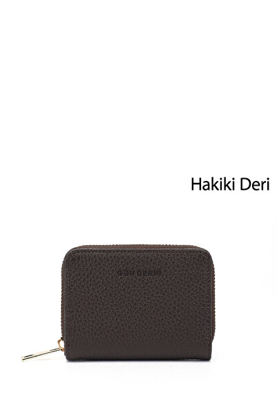 GÖNDERİ(R) Unisex Kahve Floter Hakiki Deri Dikey Cüzdan