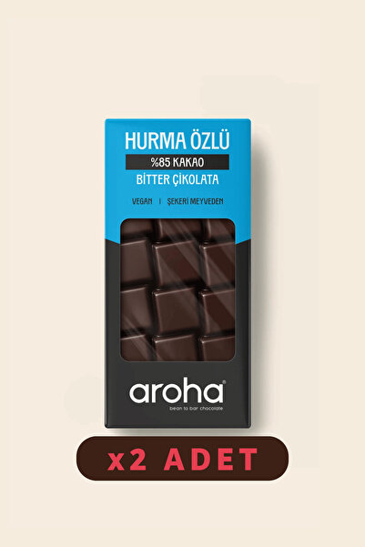 AROHA %85 Kakao Hurma Özlü Bitter Çikolata 2'li Paket (80 G X 2 Adet)