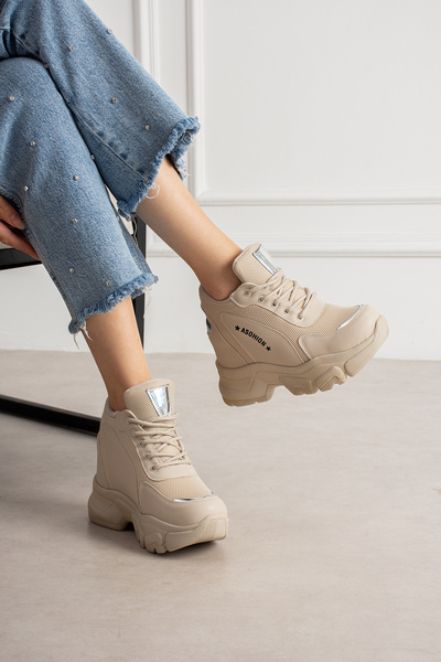 Madam Tarz Kadın Gizli Topuk Dolgu Sneaker Spor 9 Cm Essien