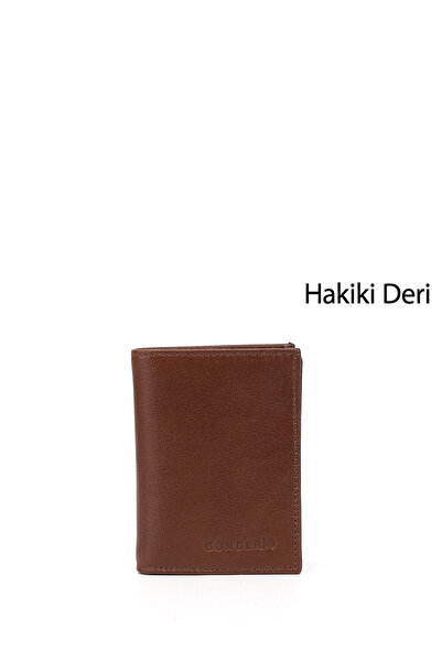 GÖNDERİ(R) Erkek Taba Hakiki Deri Dikey Cüzdan