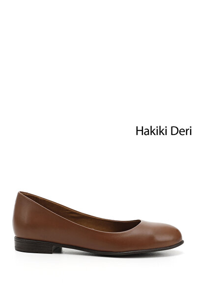 GÖNDERİ(R) Kadın Taba Antik Hakiki Deri Babet