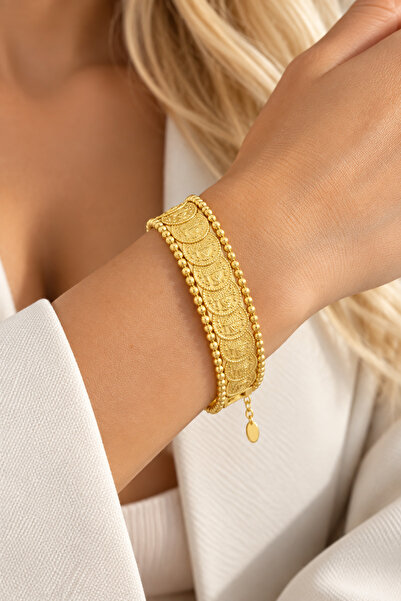innuendo jewelery 925 Ayar Gümüş Ayar Gümüş Üzeri Altın Kaplama Tuğralı Kelep...