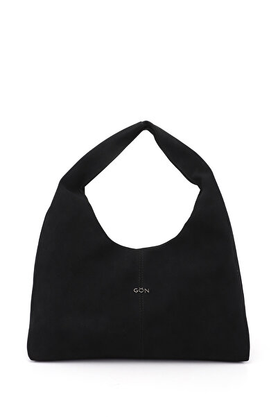 GÖNDERİ(R) Women's Black Suede Hand and Shoulder Bag