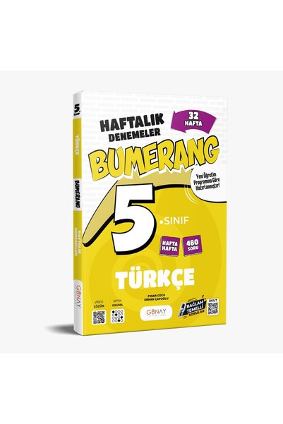 Günay Yayınları GÜNAY YAYINCILIK 5. SINIF BUMERANG TÜRKÇE 32 HAFTALIK DENEMELER (GÜNCEL MÜFREDAT)
