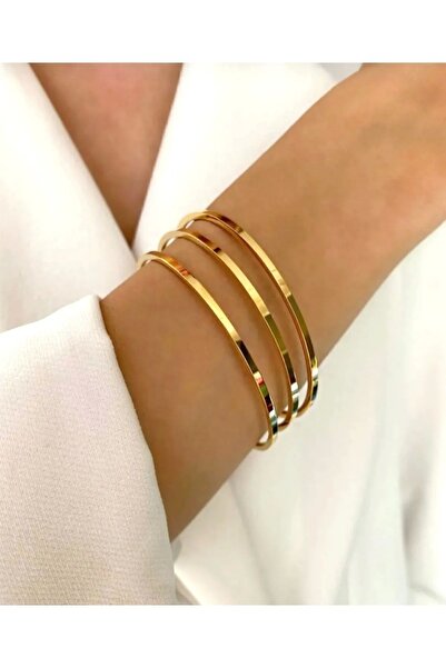 DSTSTORE Ajda Bilezik Gold Çelik Kadın Bileklik 58 - 62 Mm 1 Adet