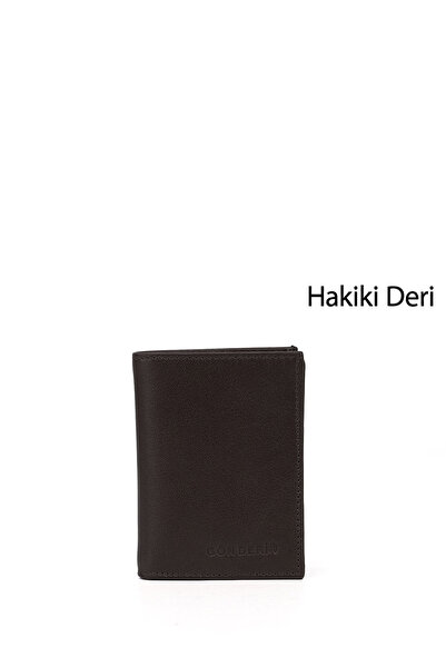 GÖNDERİ(R) Erkek Kahverengi Hakiki Deri Dikey Cüzdan