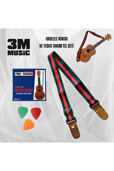 3M Atölye Ukulele Strap Ukulele String Pick Set Ukulele Set Ukulele Strap Strap
