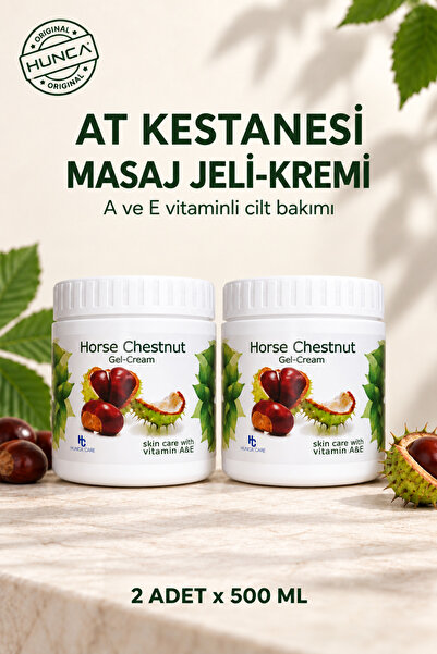 Hunca At Kestanesi Kremi 500 ml Horse Chestnut Gel-cream X 2 Adet