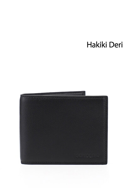 GÖNDERİ(R) Erkek Siyah Hakiki Deri Yatay Cüzdan