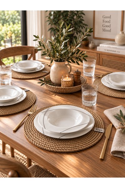 Rope Decor 35cm 4-Person American Service / Plate Base / Plate Set / Wicker Plate / Under-Service Plate