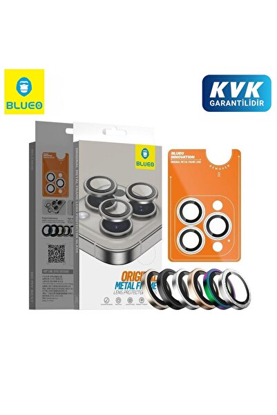 BLUEO iPhone 16 Pro Max ve 16 Pro Uyumlu Titanyum Gri Metal Frame Aplikatörlü...
