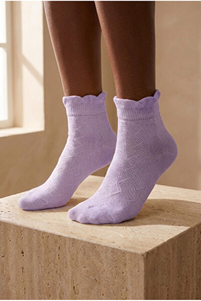 Katia&Bony Women's Ankle Ruffle Step Socks Lilac