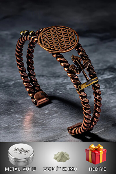 OSMANLI GÜMÜŞ Women's Copper Bracelet - Lotus Flower of Life Women's Bracelet...