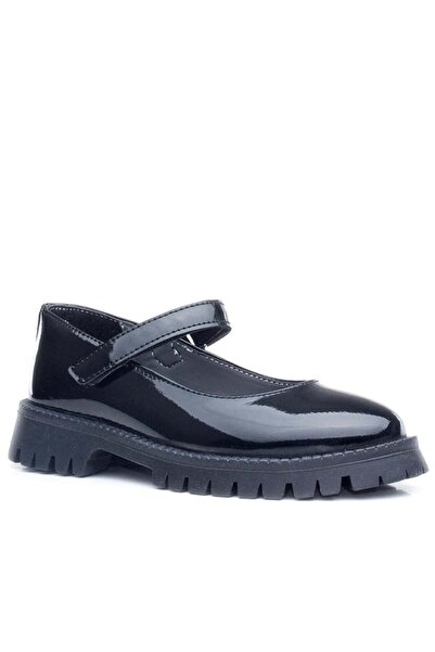 OrtopedikAL Rakerplus 120-Sr Black Patent Leather Velcro Thick Sole Girls' Sc...