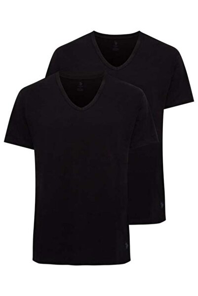 U.S. Polo Assn. Men's 2-Piece V-Neck Undershirt Black - Bry2Ae287.835.981