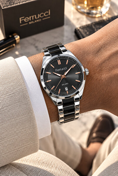 Ferrucci New Season Silver Colored 3atm Waterproof Men's Wristwatch and Brace...
