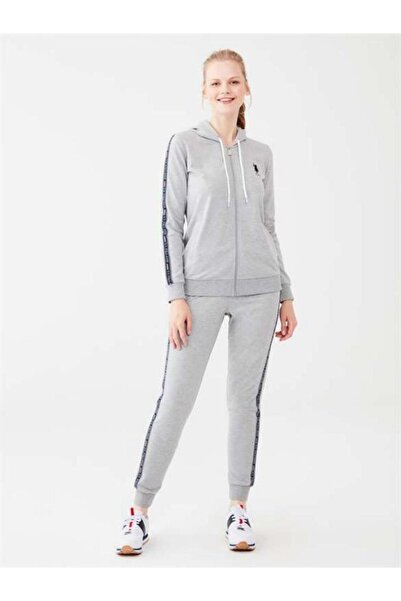 U.S. Polo Assn. Kadın Fermuarlı Kapüşonlu Pijama Takımı
