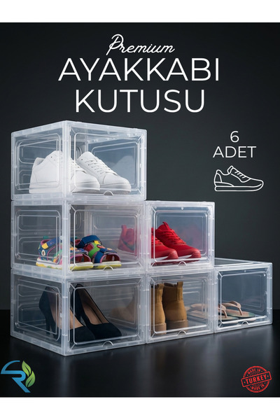 Rika Garden Şeffaf Ayakkabı Kutusu 6'lı Set