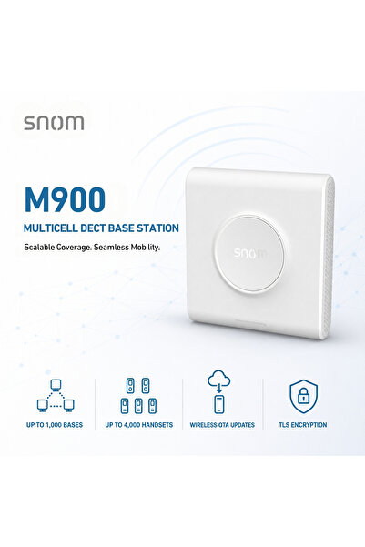 Snom M900 DECT Base Station - IP65 Rated, Anti-Bacterial Handset Compatible, ...