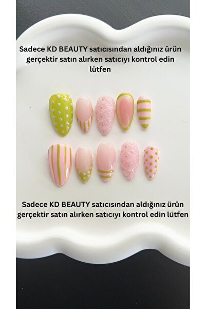Store Takma Tırnak - Pink Çilek 10'lu