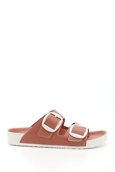GÖNDERİ(R) ORANJ Women's Daily Slippers with Heart Buckle 34046