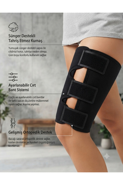 TURTİKA Adjustable Thigh Support Calf Brace Unisex Behind the Knee Upper Leg Calf Wrap