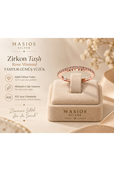 Masios Silver Zirkon Taşlı İnce Tamtur Gümüş Yüzük (Gold / Rose / Silver)