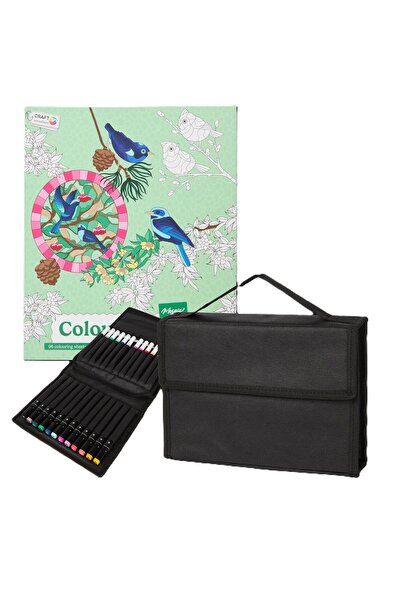 Decotime Set Carte de Colorat Antistres Mosaic + 36 Markere Husa, 96 pagini