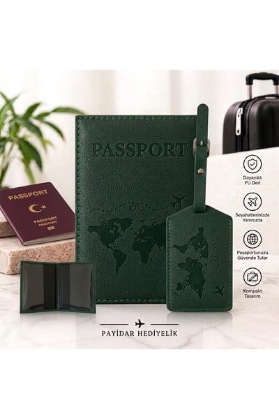 Payidar Hediyelik PASAPORT KILIFI-VALİZ ETİKETİ TAKIM