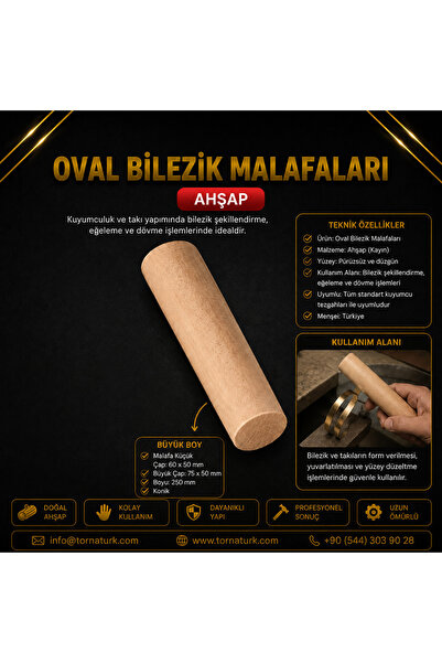 Torna Türk Oval Bilezik Ahşap Malafası - Küçük Boy