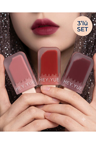 Kozmetik 3 Mat Dudak Seti | Kalıcı Kadifemsi Mat Ruj | Popsicle Lip Tint