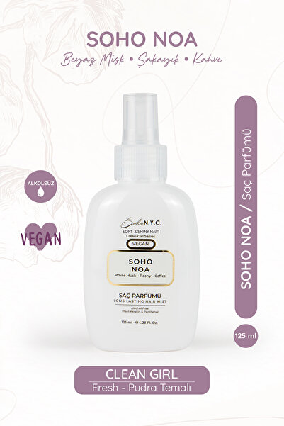 Soho N.Y.C. SOHO NOA -Beyaz misk – Şakayık – Kahve Kokulu Saç Parfümü 125 ml