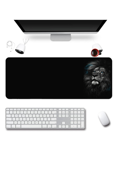 SonicTouch Ultragrand Blue Eyed Lion Seamless XXL Gaming Player Desktop Black...
